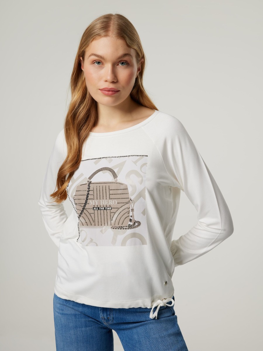 Frauen Monari T-Shirts & Shirts | Shirt Mit Print Ecru