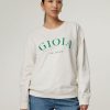 Frauen Juvia Pullover & Strick | Sweatshirt Mit Print Ecru