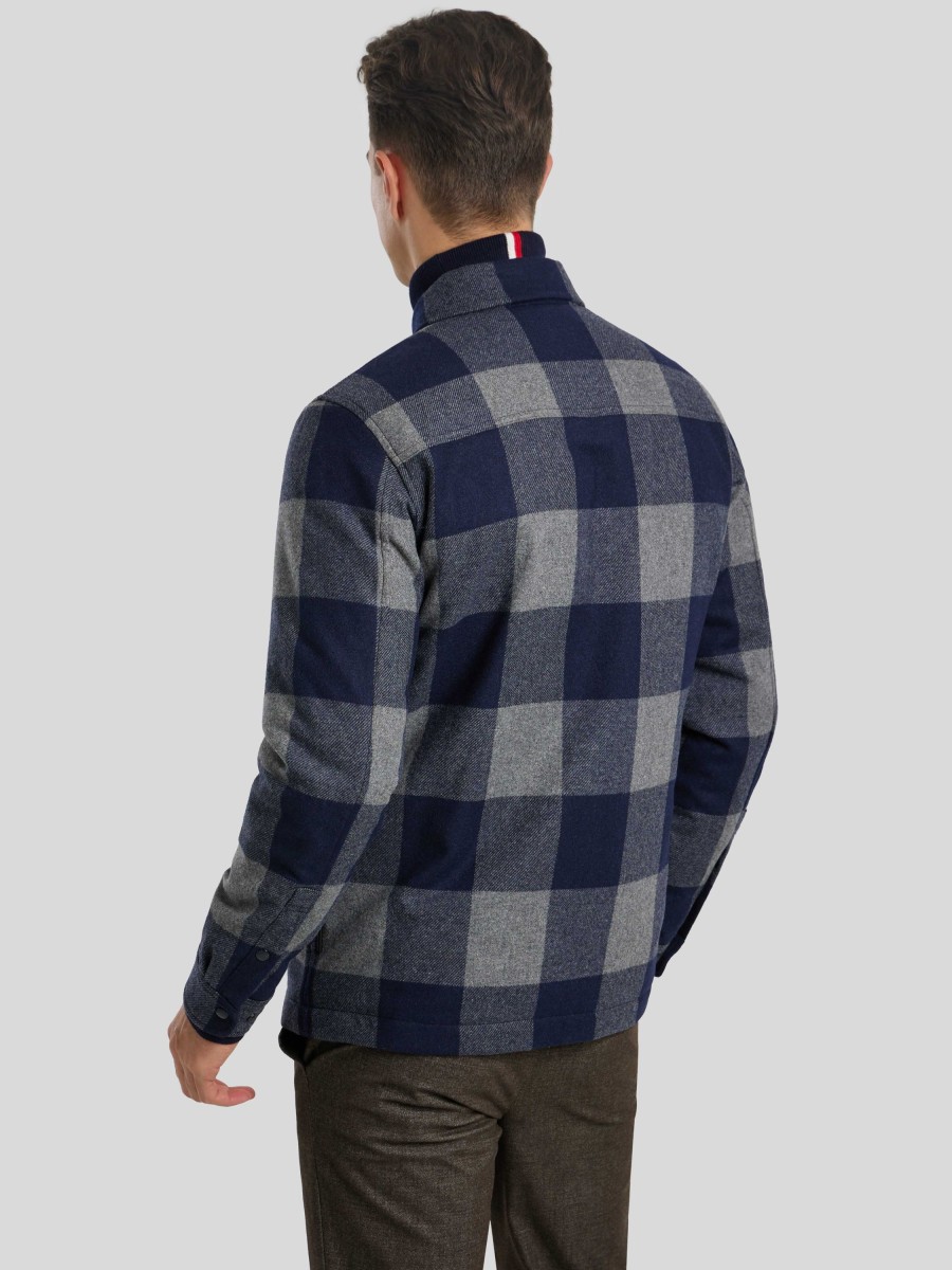 Manner Woolrich Jacken | Overshirt Blue Buffalo Marine