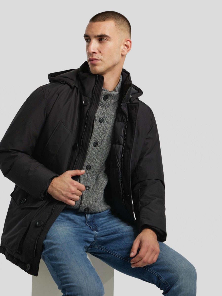 Manner BOSS Casual Mantel | Parka Osiass Schwarz