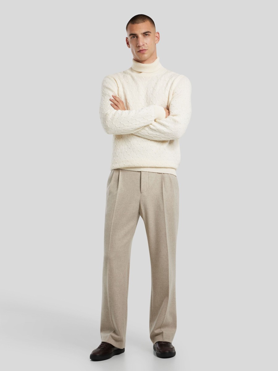 Manner BOSS Men Hosen | Hose Aus Wolle Beige