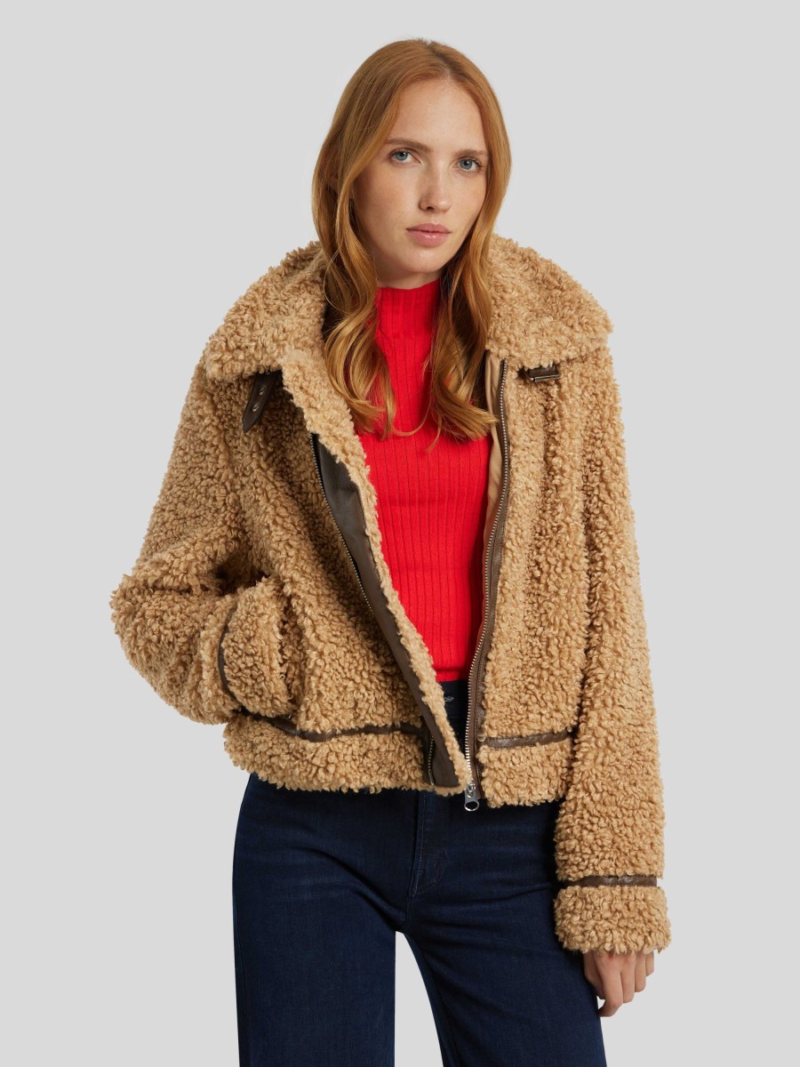 Frauen Stand Jacken | Teddy-Jacke Aubrey Camel