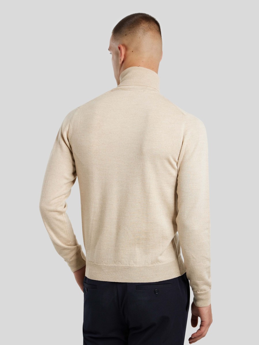 Manner Manuel Ritz Pullover & Strickjacken | Rollkragenpullover Aus Wolle Beige