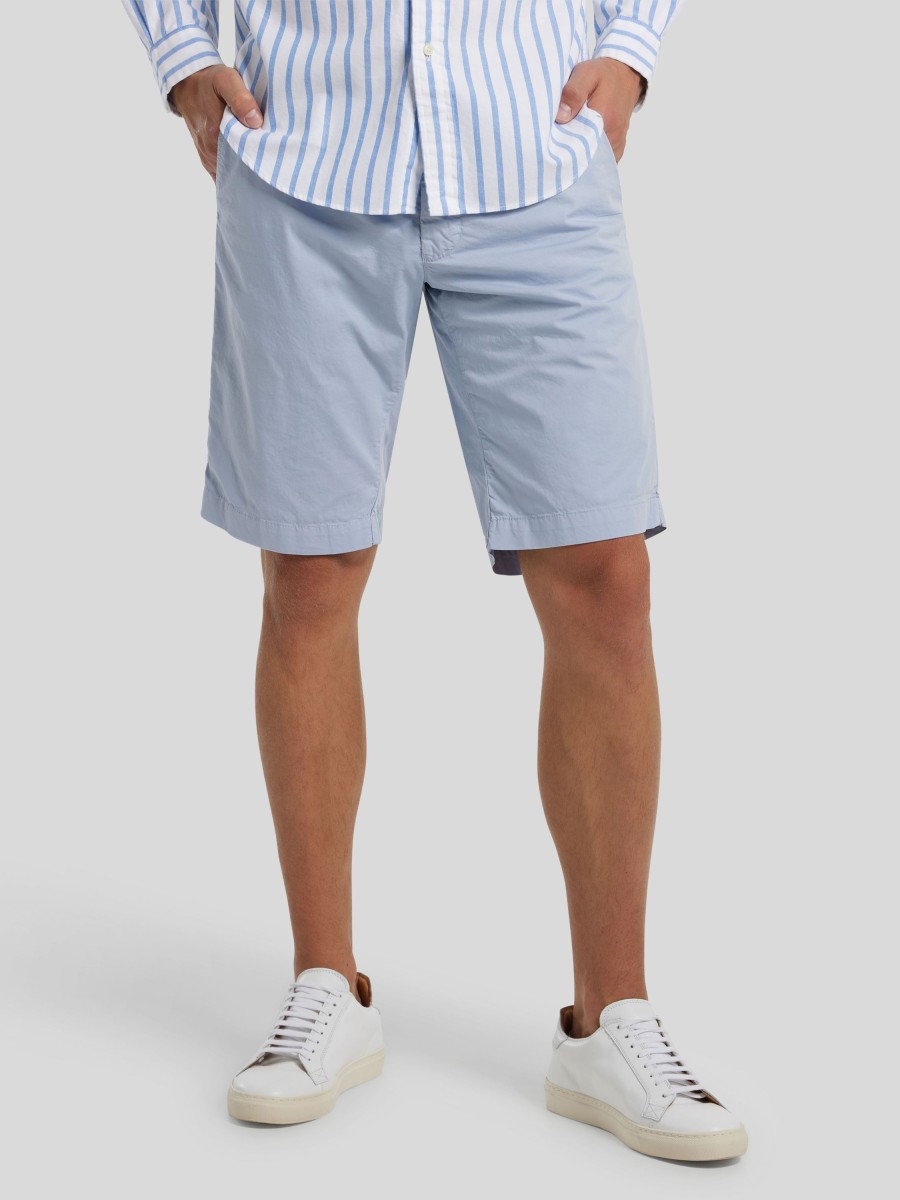 Manner Mason Shorts | Bermudas Im Slim Fit Torino Hellblau