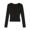 Frauen HUGO Pullover & Strick | Langarmshirt Satch Schwarz