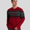 Manner Hugo Sportswear Pullover & Strickjacken | Norwegerpullover Mit Logo Sosio Rot