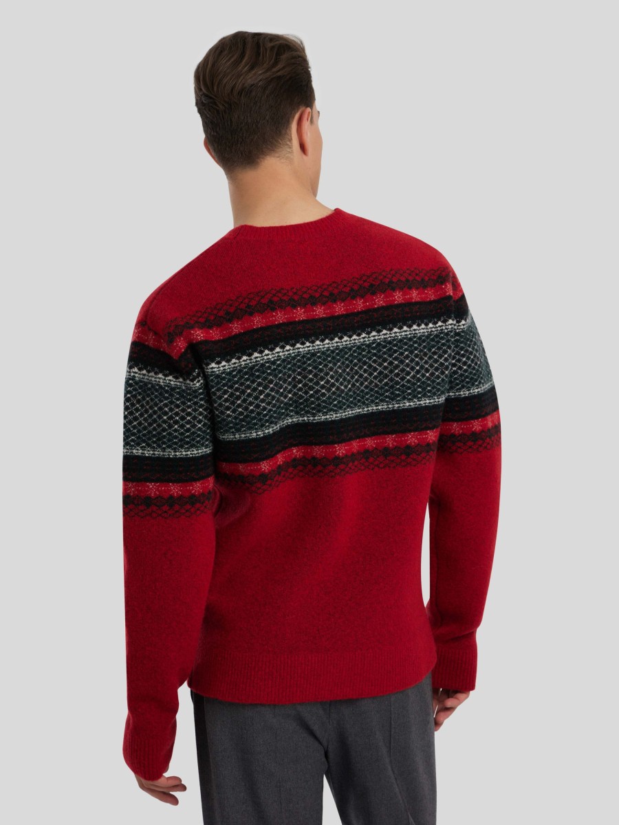 Manner Hugo Sportswear Pullover & Strickjacken | Norwegerpullover Mit Logo Sosio Rot