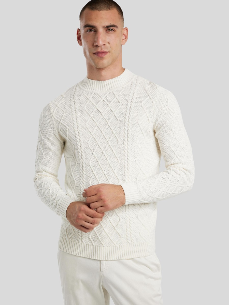 Manner Paul Kehl Pullover & Strickjacken | Pullover Im Custom Fit Ecru