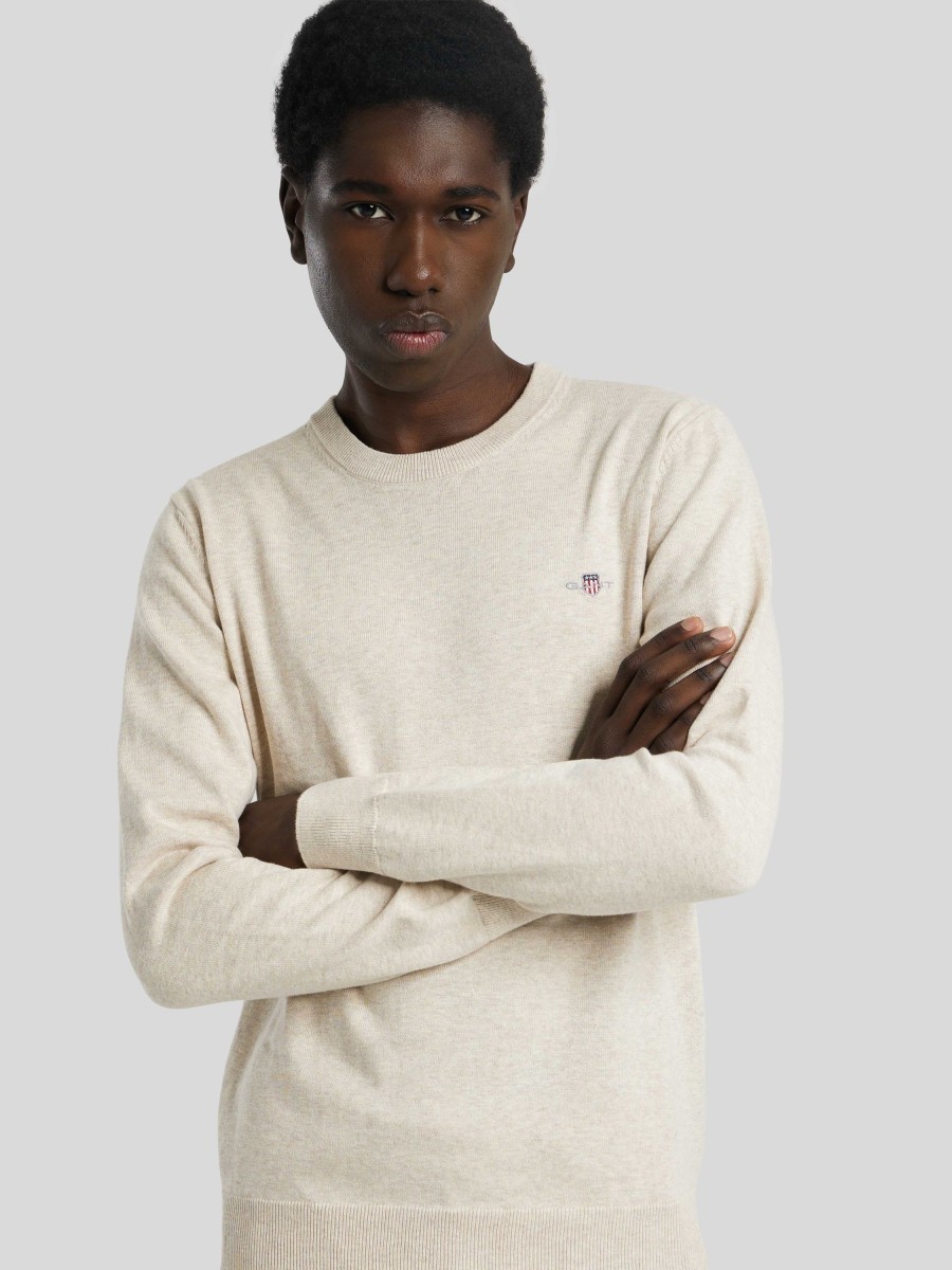 Manner Gant Pullover & Strickjacken | Pullover Beige