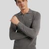 Manner Gant Polo-Shirts | Langarm Polo-Shirt Grau