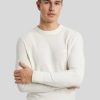 Manner BOSS Casual Pullover & Strickjacken | Pullover Aus Wolle Avac Ecru