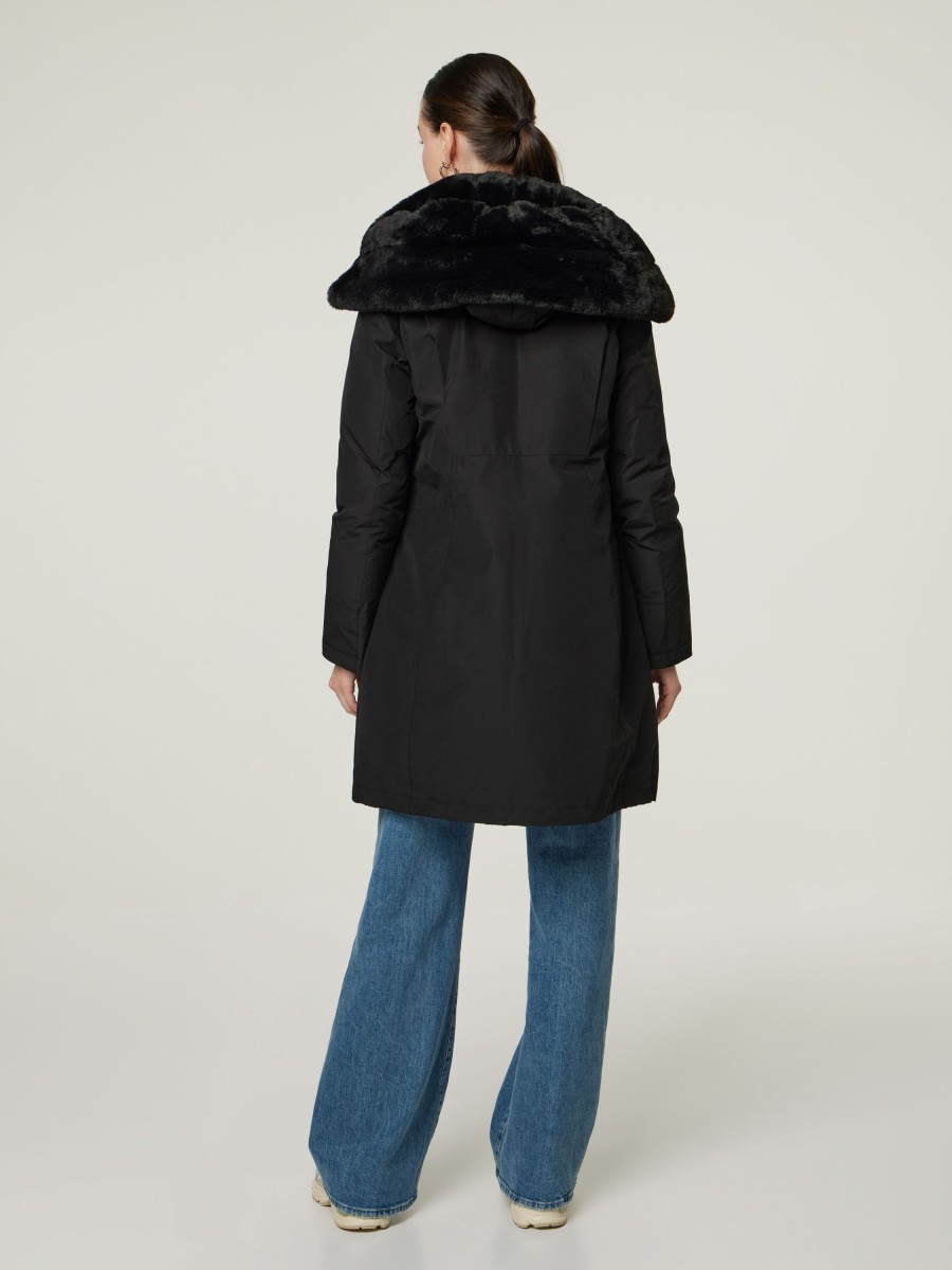 Frauen Woolrich Mantel | Parka Bow Bridge Schwarz