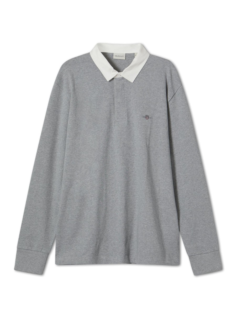 Manner Gant Grosse Grossen | Langarm Polo-Shirt Grau