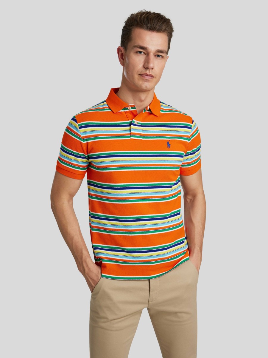 Manner Polo Ralph Lauren Men Polo-Shirts | Polo-Shirt Im Custom Slim Fit Orange