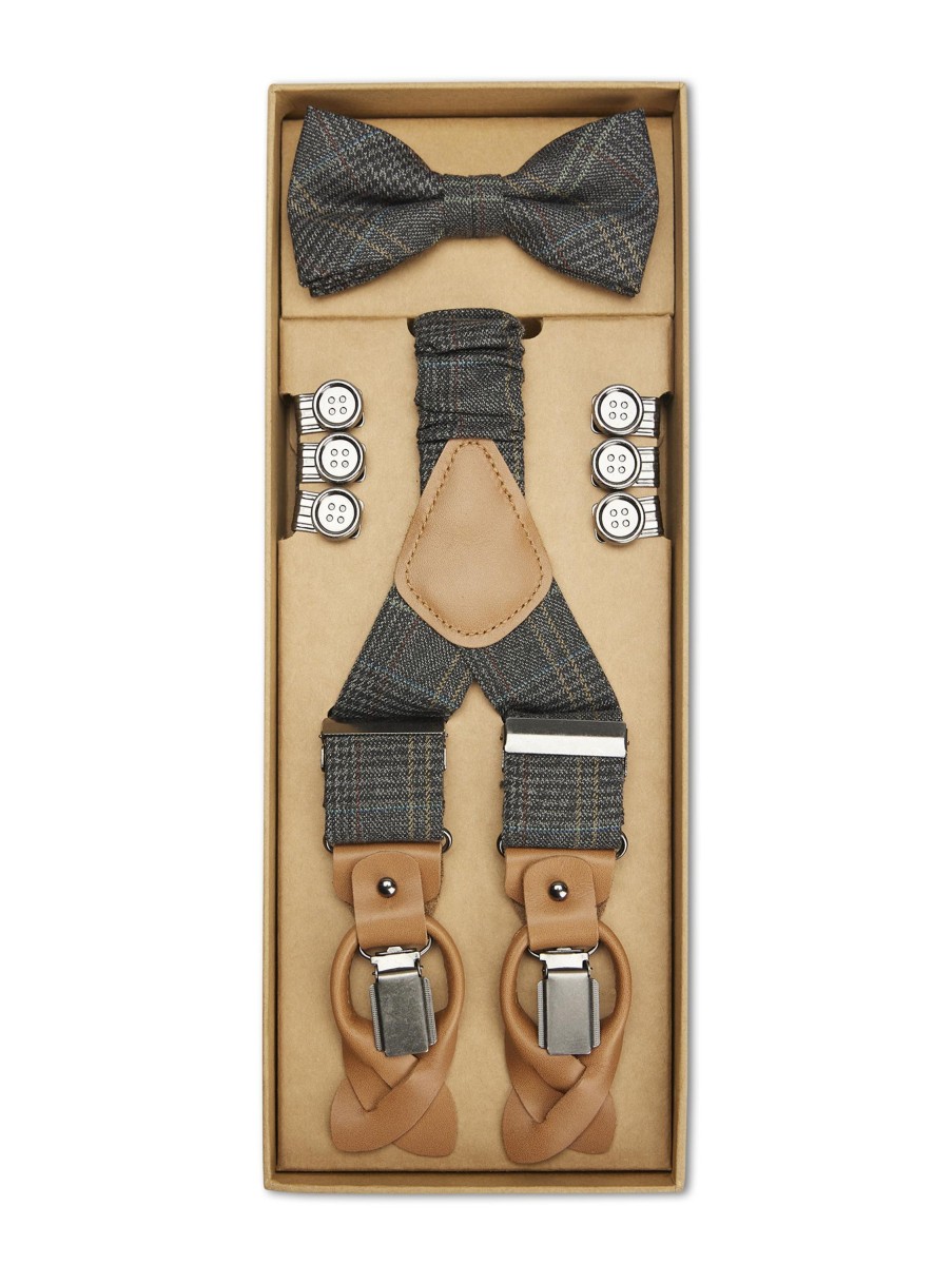 Manner Paul Krawatten & Accessoires | Hosentrager&Fliegen Set Anthrazit