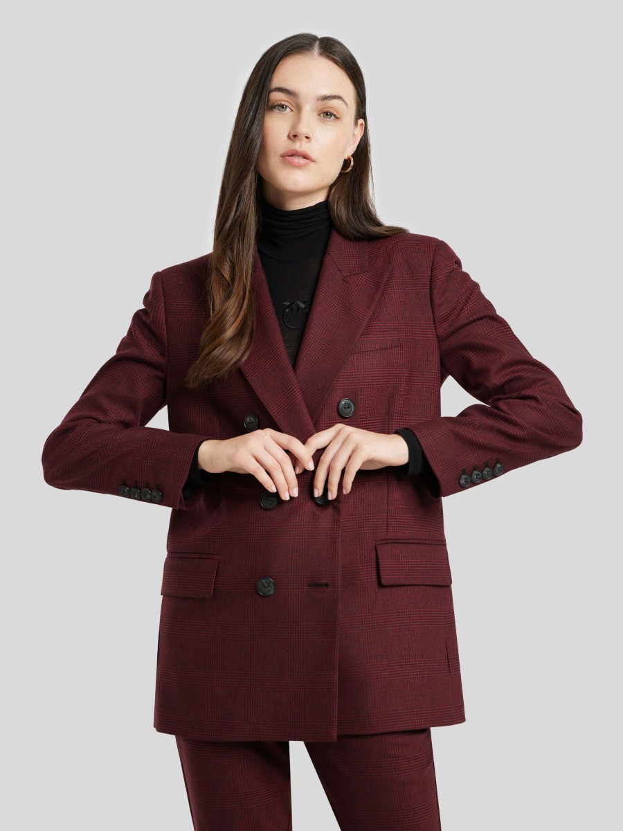 Frauen Pinko Blazer | Doppelreihiger Blazer Bordeaux