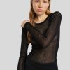 Frauen Zimmerli T-Shirts & Shirts | Langarmshirt Schwarz