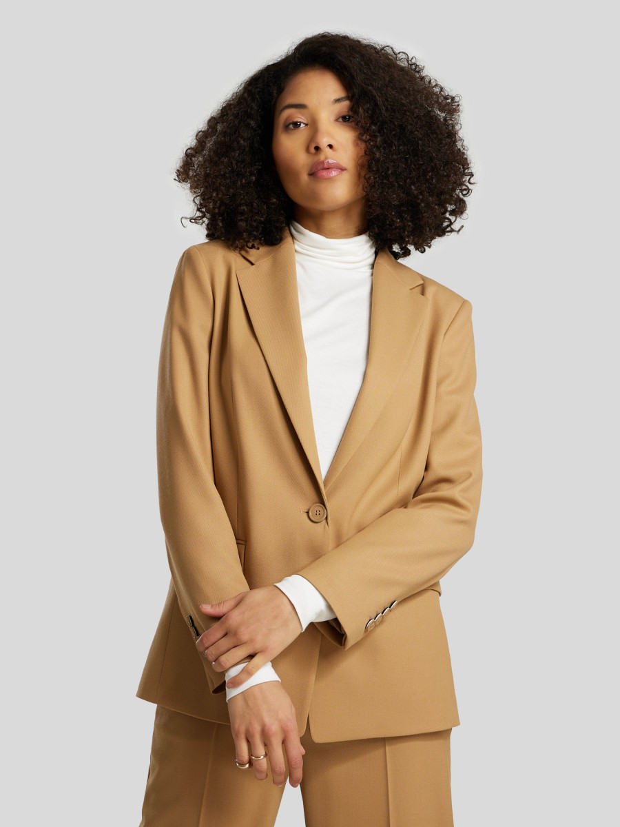 Frauen BOSS Women Blazer | Blazer Im Slim Fit Jocalua Beige