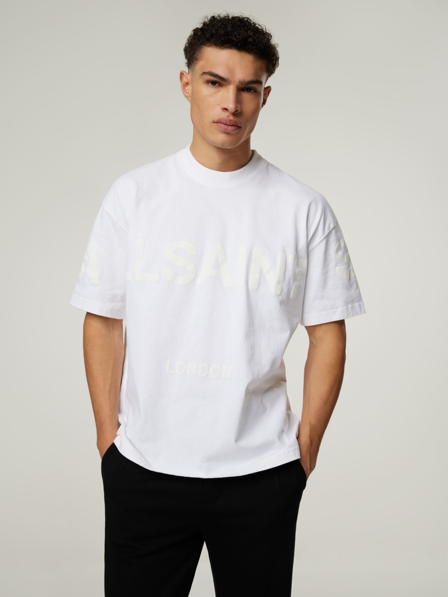 Manner AllSaints T-Shirts & Shirts | T-Shirt Mit Print Weiss