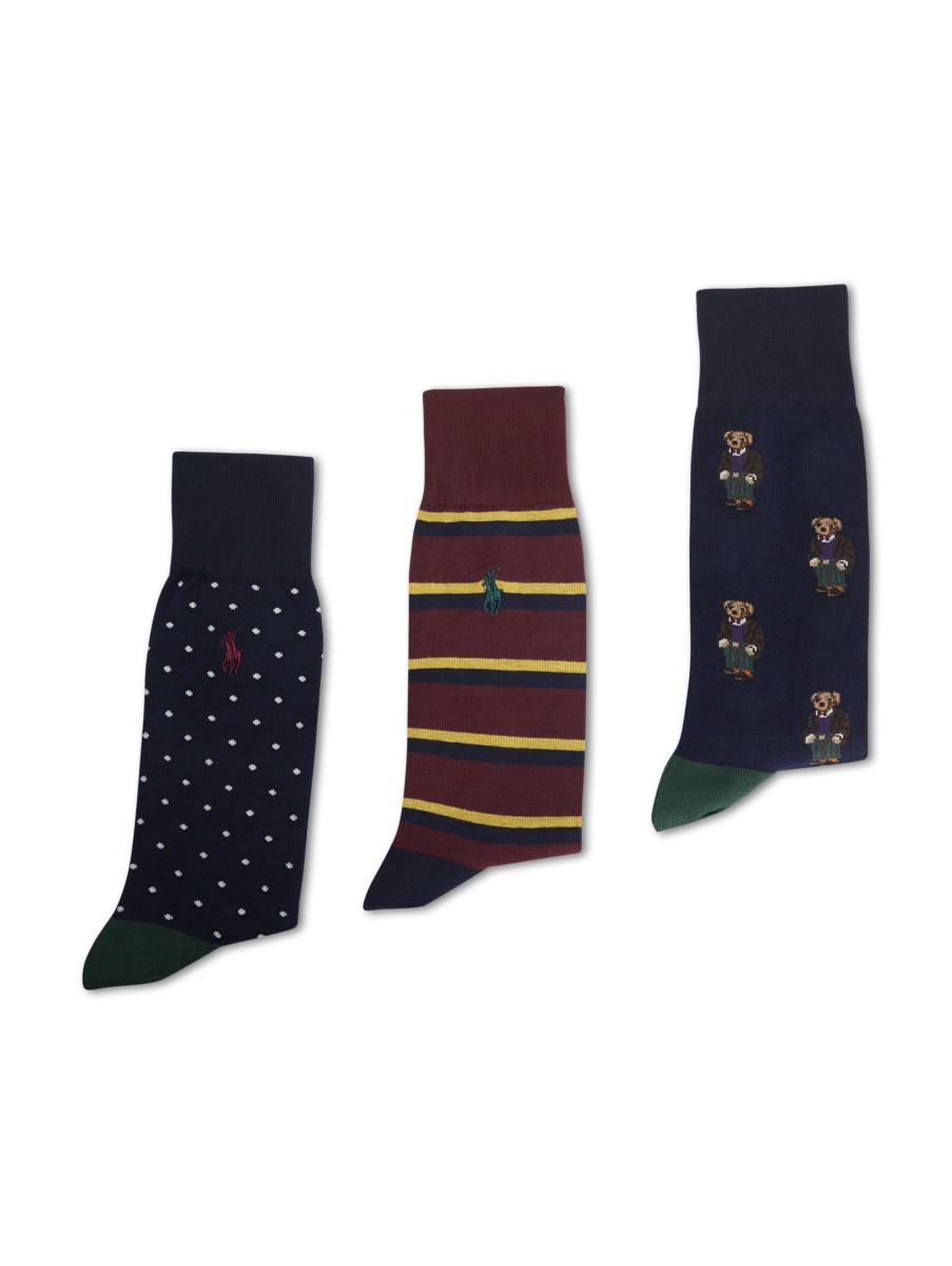 Manner Polo Ralph Lauren Men Wasche & Loungewear | Socken Im 3Er Set Multicolor