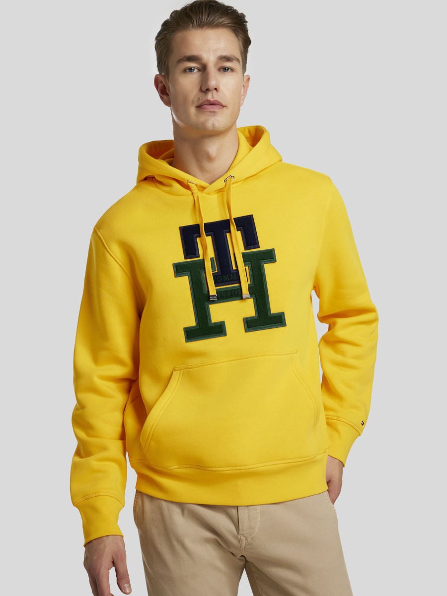 Manner Tommy Hilfiger Hoodies & Sweatshirts | Hoodie Mit Logo-Applikation Gelb