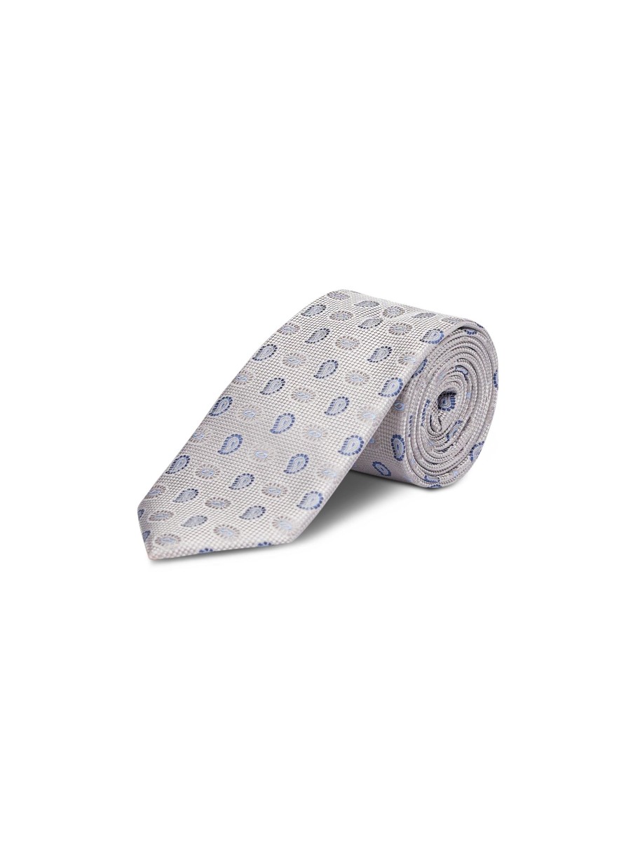 Manner Paul Kehl Krawatten & Accessoires | Krawatte Mit Paisley-Print Grau