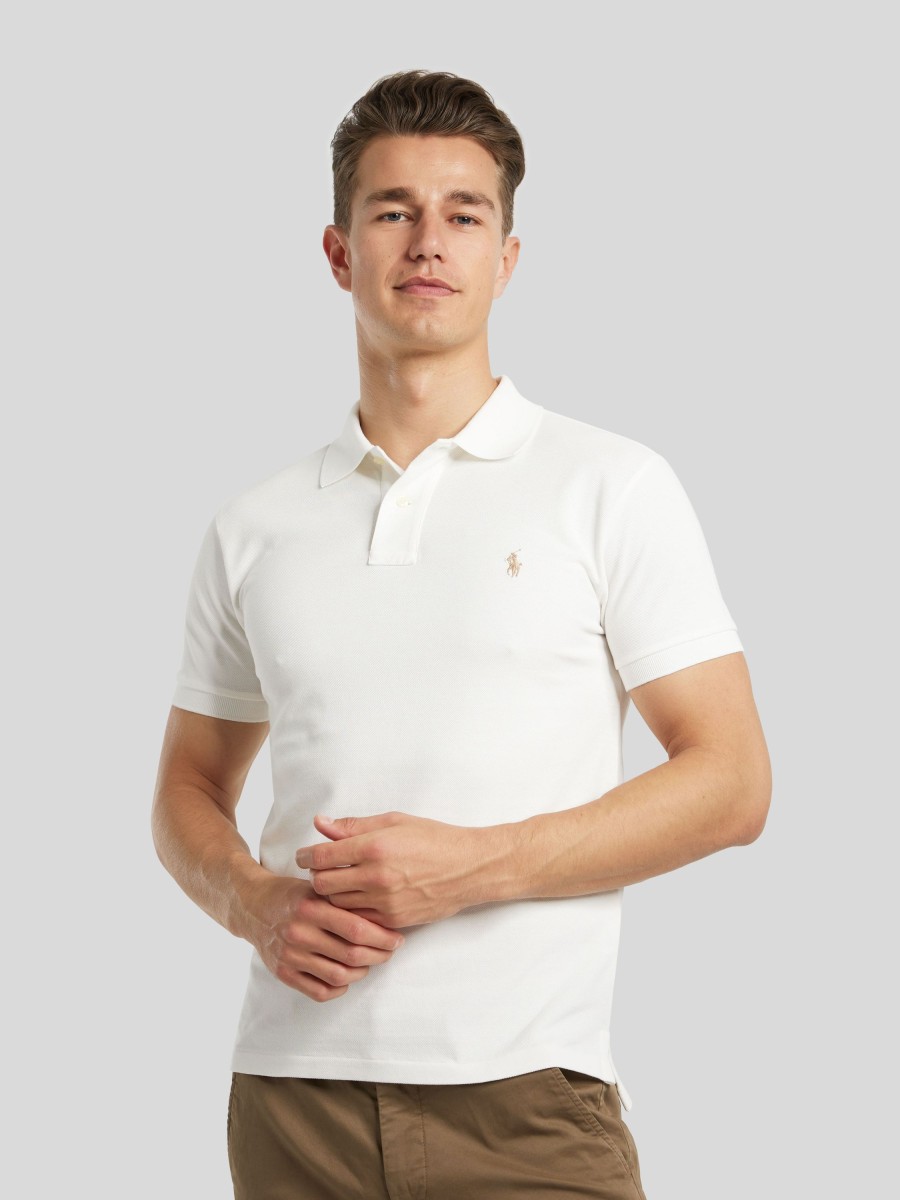 Manner Polo Ralph Lauren Men Polo-Shirts | Polo-Shirt Im Custom Fit Weiss