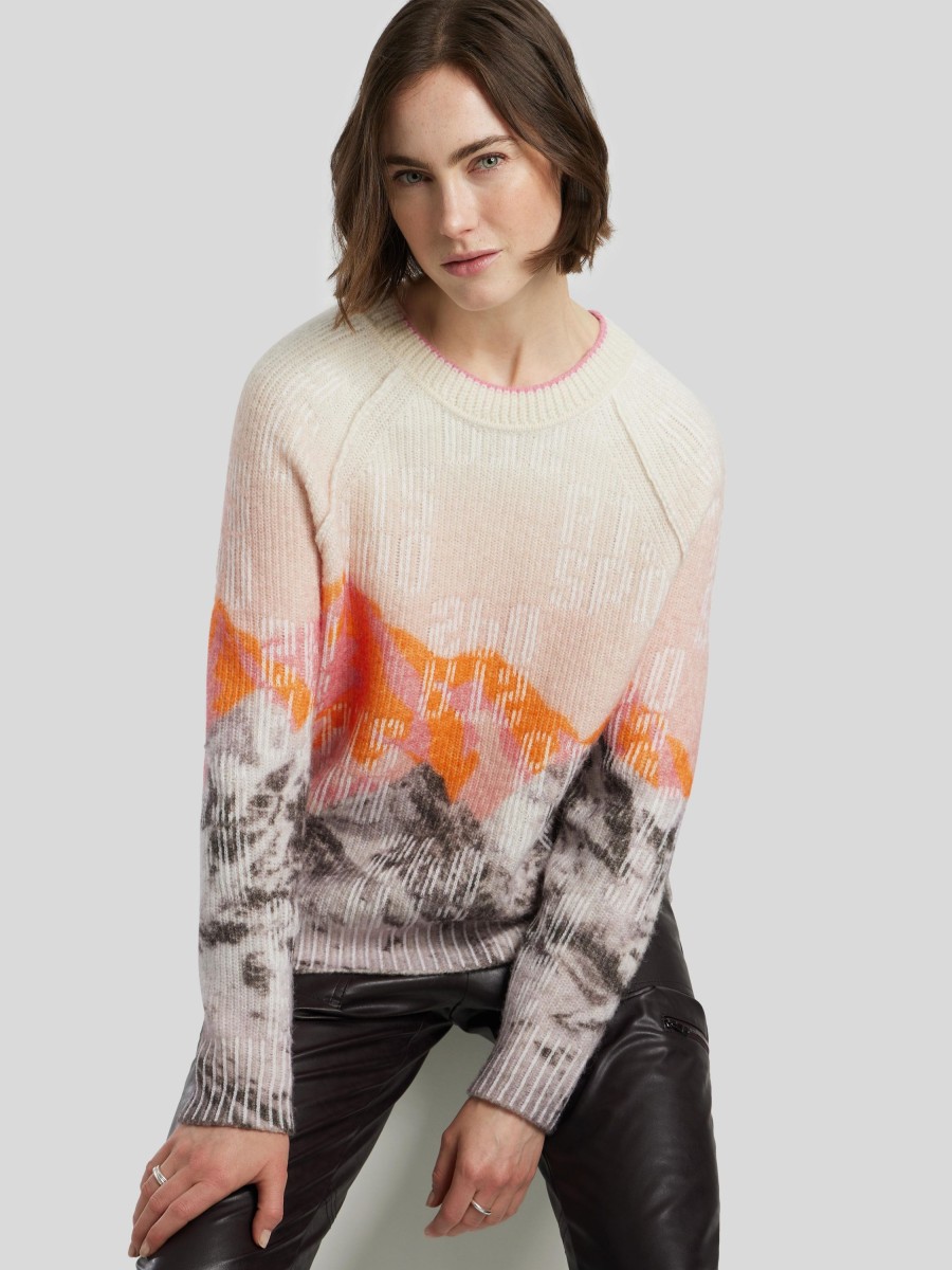 Frauen Marc Cain Pullover & Strick | Pullover Mit Berg-Motiv Lachs