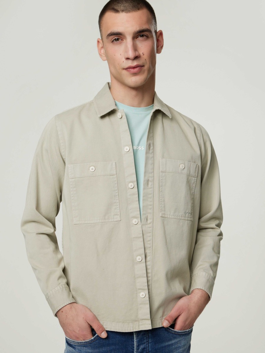 Manner BOSS Casual Hemden | Overshirt Beige