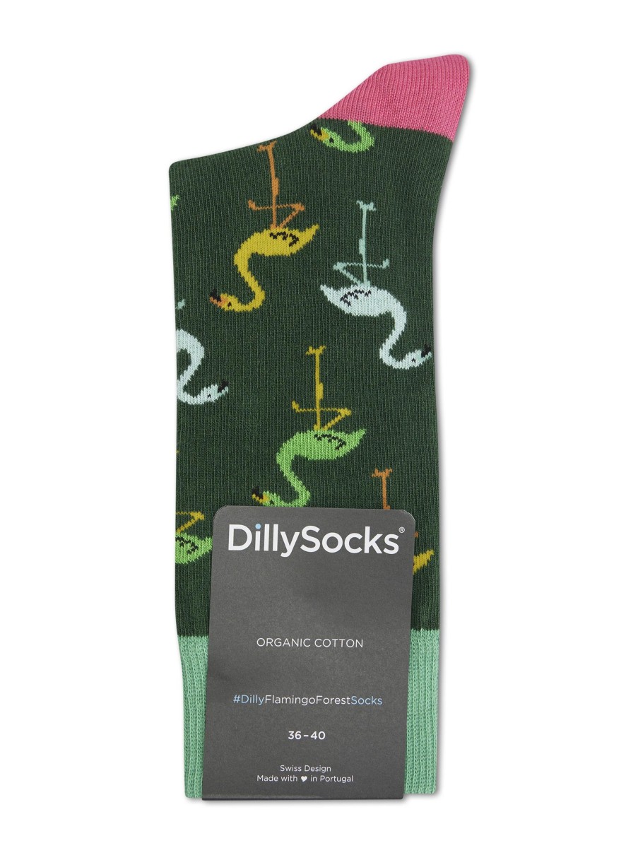 Frauen Dilly Socks Wasche & Loungewear | Socken Flamingo Forest Grun