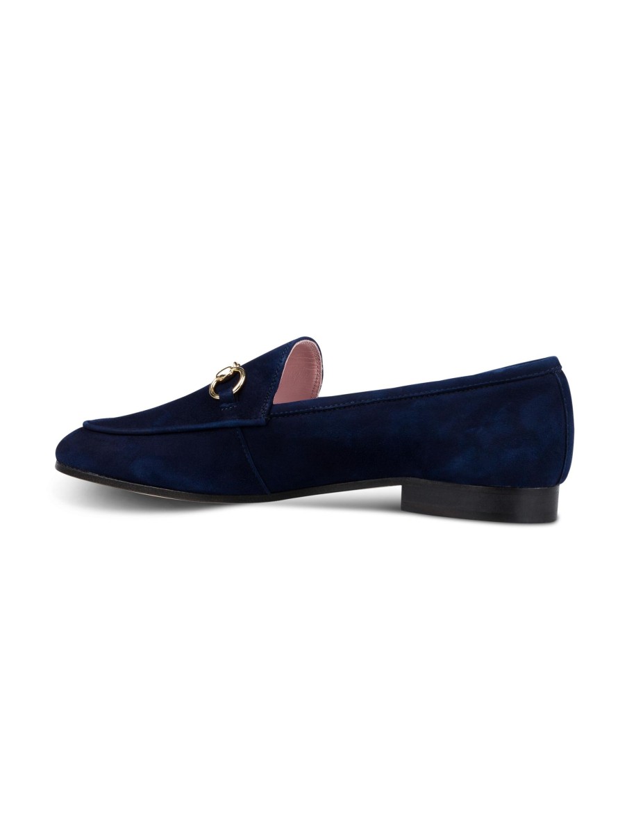 Frauen Castellano Halbschuhe | Loafers Aus Velour Mit Schnalle Marine