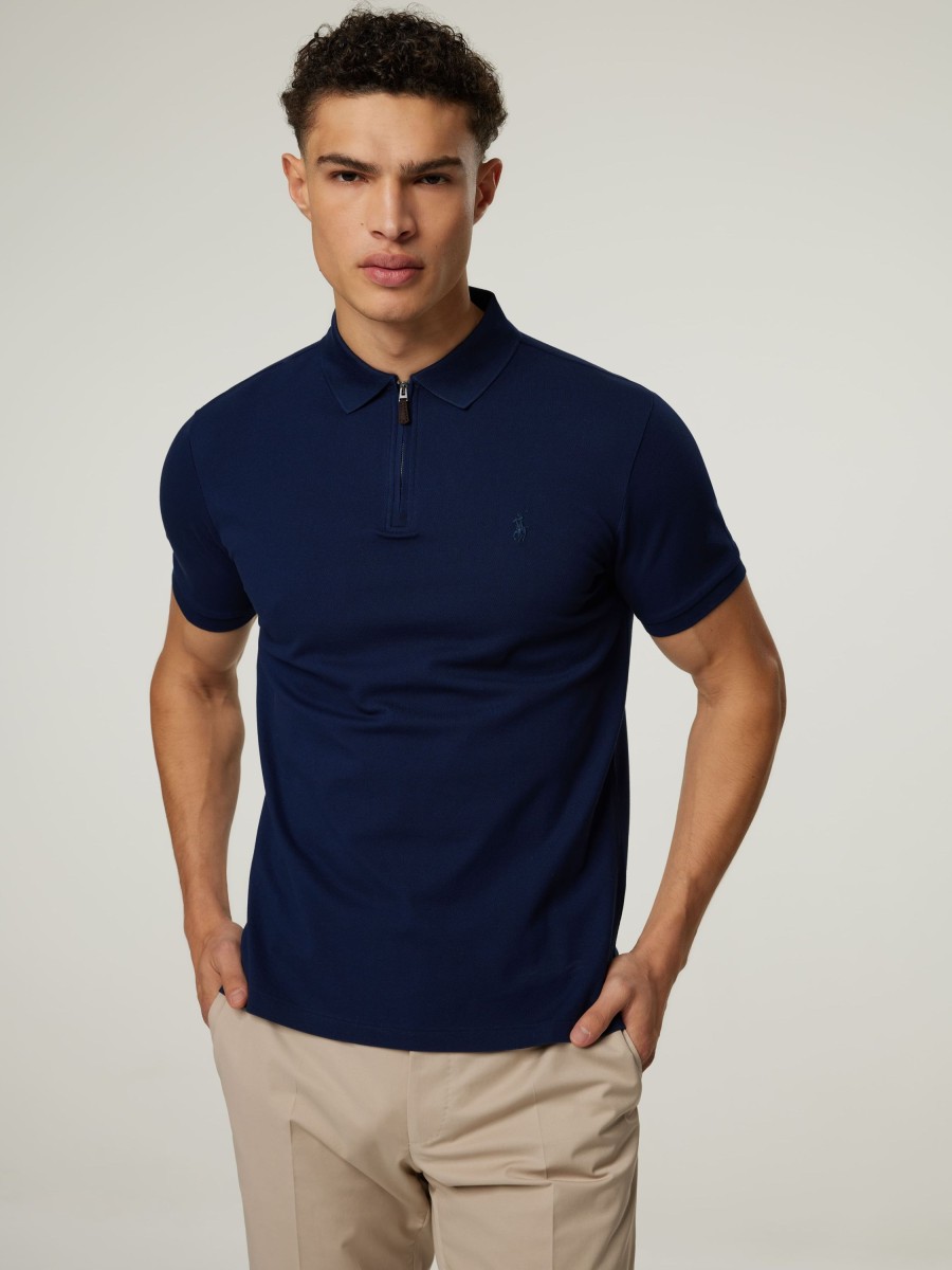 Manner Polo Ralph Lauren Men Polo-Shirts | Polo-Shirt Im Custom Slim Fit Marine