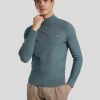 Manner BOSS Casual Pullover & Strickjacken | Pullover Mit Stehkragen Petrol