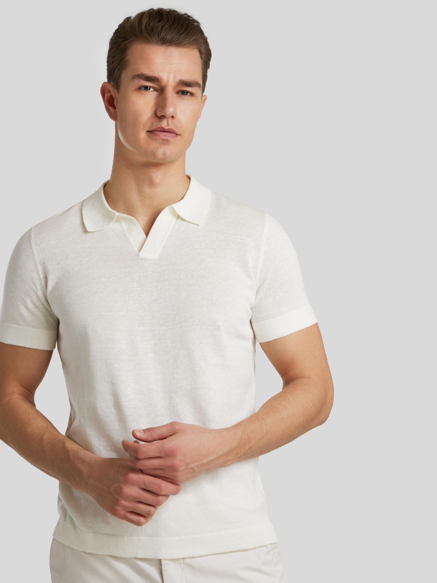 Manner Paul Polo-Shirts | Strick-Polo Ecru