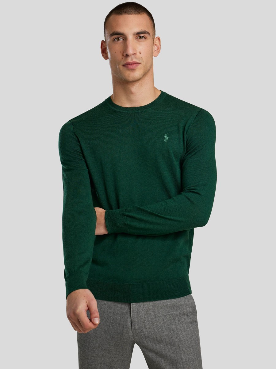 Manner Polo Ralph Lauren Men Pullover & Strickjacken | Pullover Im Slim Fit Grun