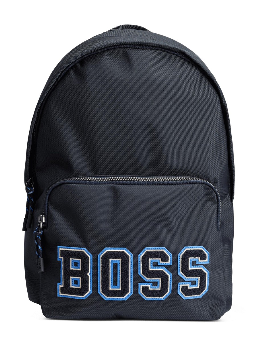 Manner BOSS Casual Taschen & Portemonnaies | Rucksack Mit Logo Applikation Catch 2.0 V Marine