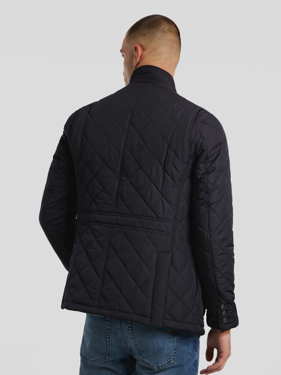 Manner Barbour Jacken | Blouson Mit Steppung Marine