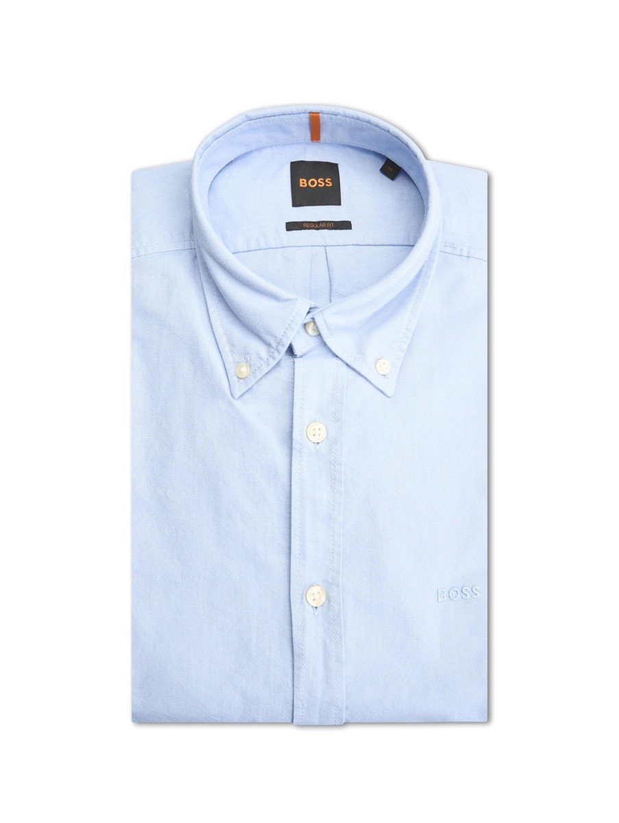 Manner BOSS Casual Hemden | Hemd Im Regular Fit Hellblau