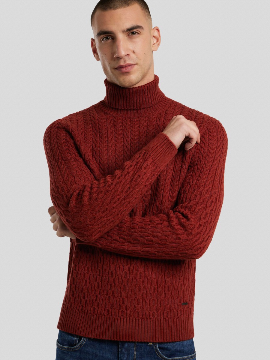 Manner Joop Pullover & Strickjacken | Pullover Mit Zopfstrick Rost