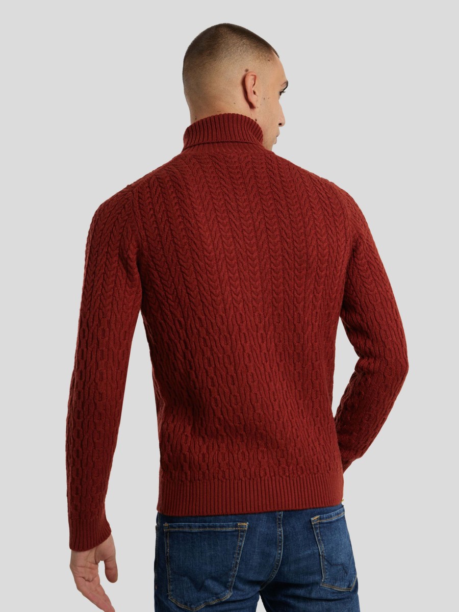 Manner Joop Pullover & Strickjacken | Pullover Mit Zopfstrick Rost