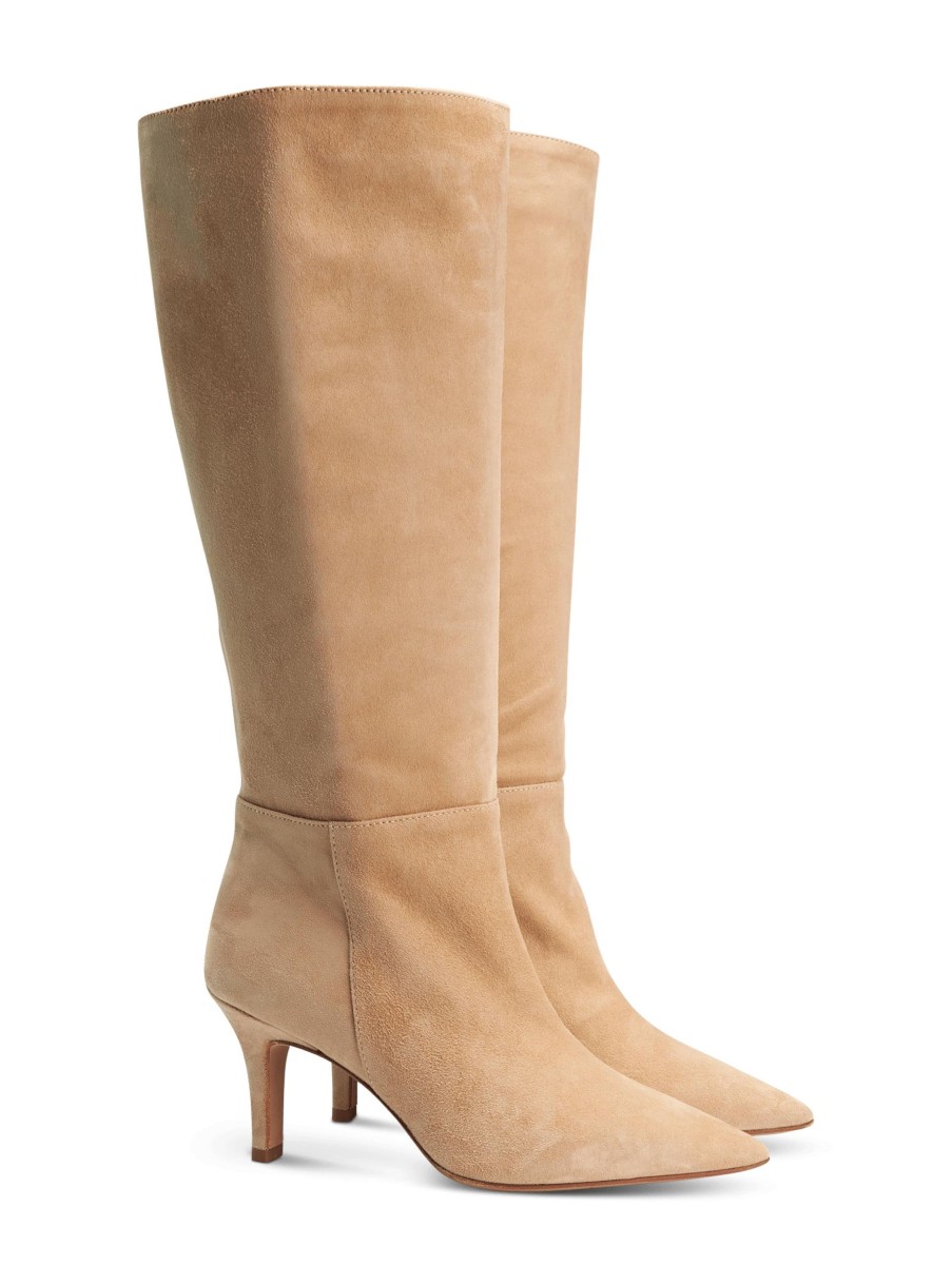 Frauen THEA MIKA Stiefel | Stiefel Aus Veloursleder Beige