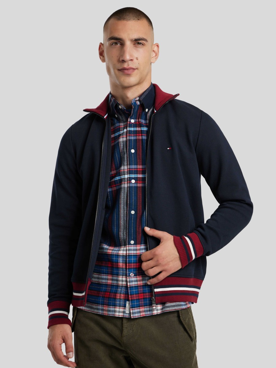 Manner Tommy Hilfiger Hoodies & Sweatshirts | Sweatjacke Marine