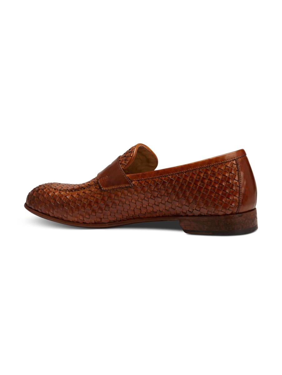 Manner Paul Kehl Loafers & Slippers | Geflochtene Penny Loafer Cognac