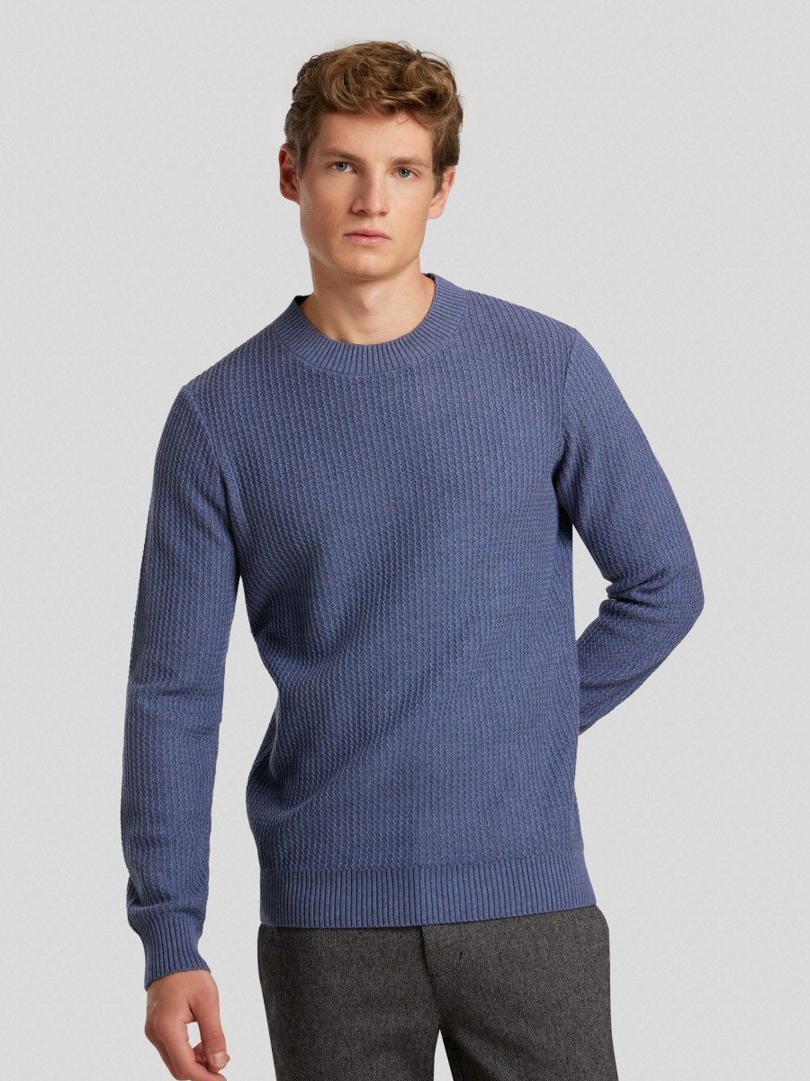 Manner Paul Pullover & Strickjacken | Pullover Mit Waffle-Optik Indigo