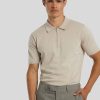 Manner Tiger of Sweden Polo-Shirts | Polo-Shirt Mit Zip Beige