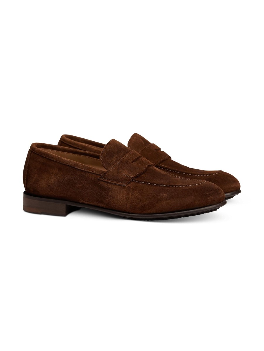 Manner Paul Kehl Loafers & Slippers | Penny Loafer Aus Veloursleder Hellbraun