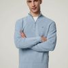 Manner Gant Pullover & Strickjacken | Troyer Mit Logo Hellblau