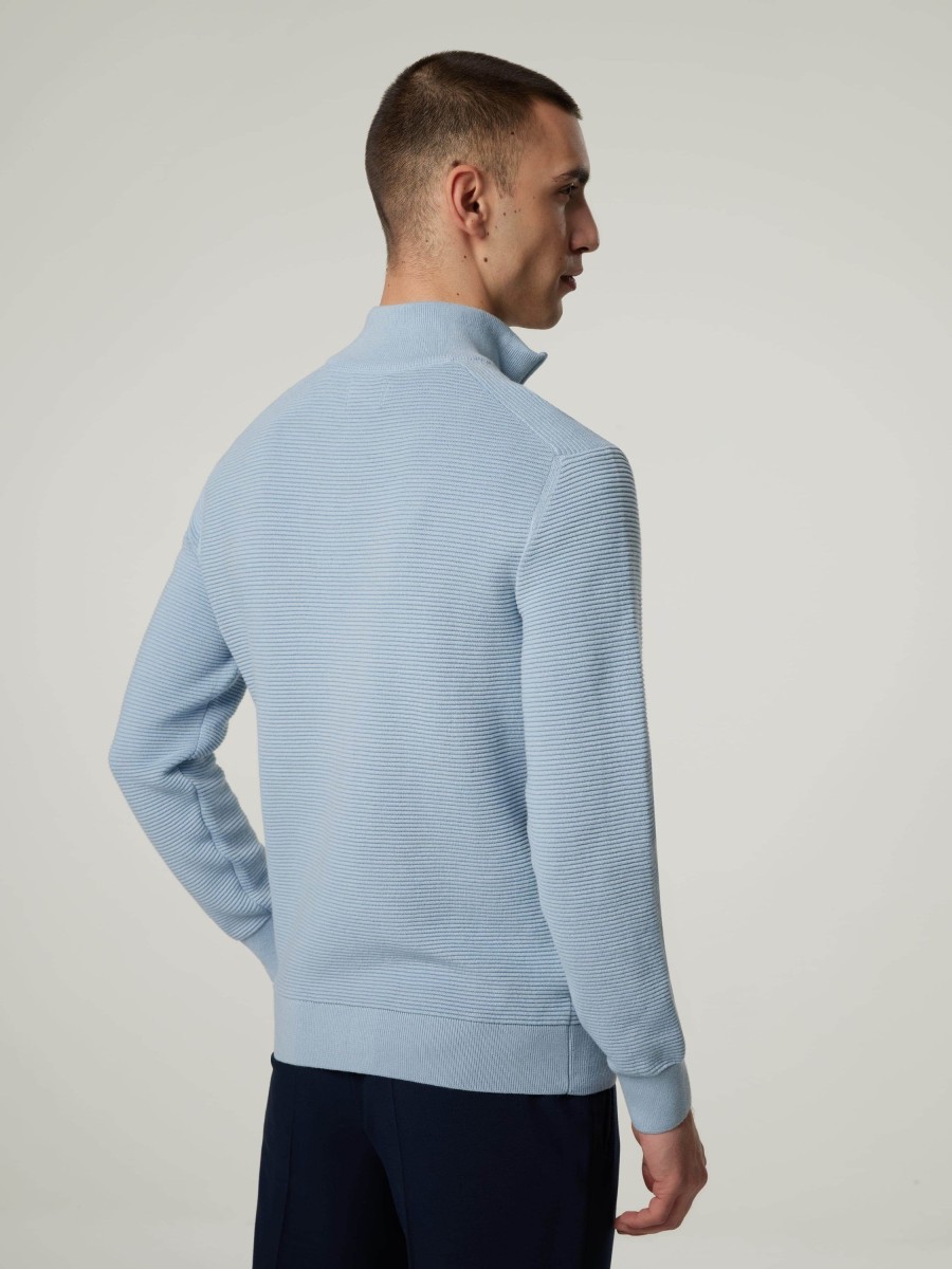 Manner Gant Pullover & Strickjacken | Troyer Mit Logo Hellblau