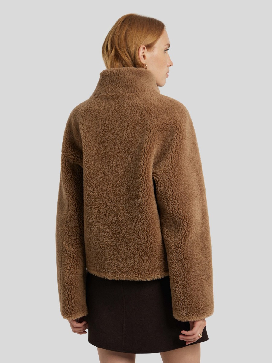 Frauen Studio AR Jacken | Jacke Im Teddy-Look Mallow Camel