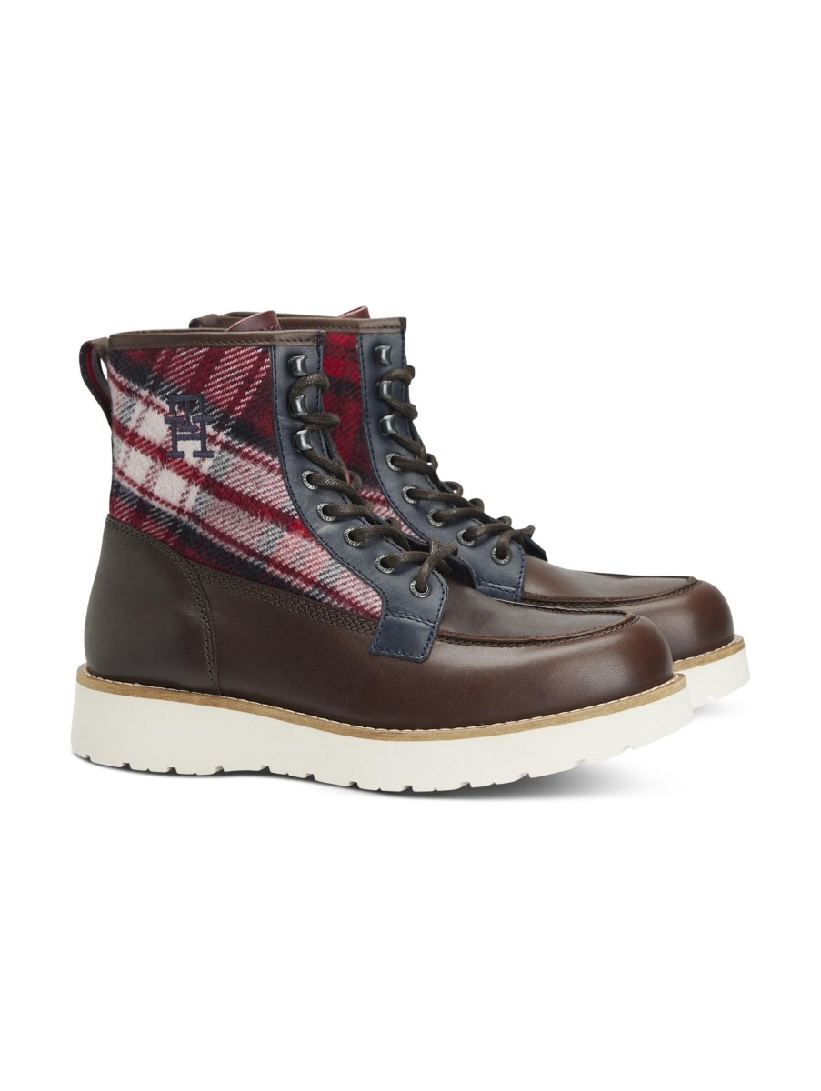 Manner Tommy Hilfiger Boots & Bottinen | Schnurstiefel Dunkelbr.